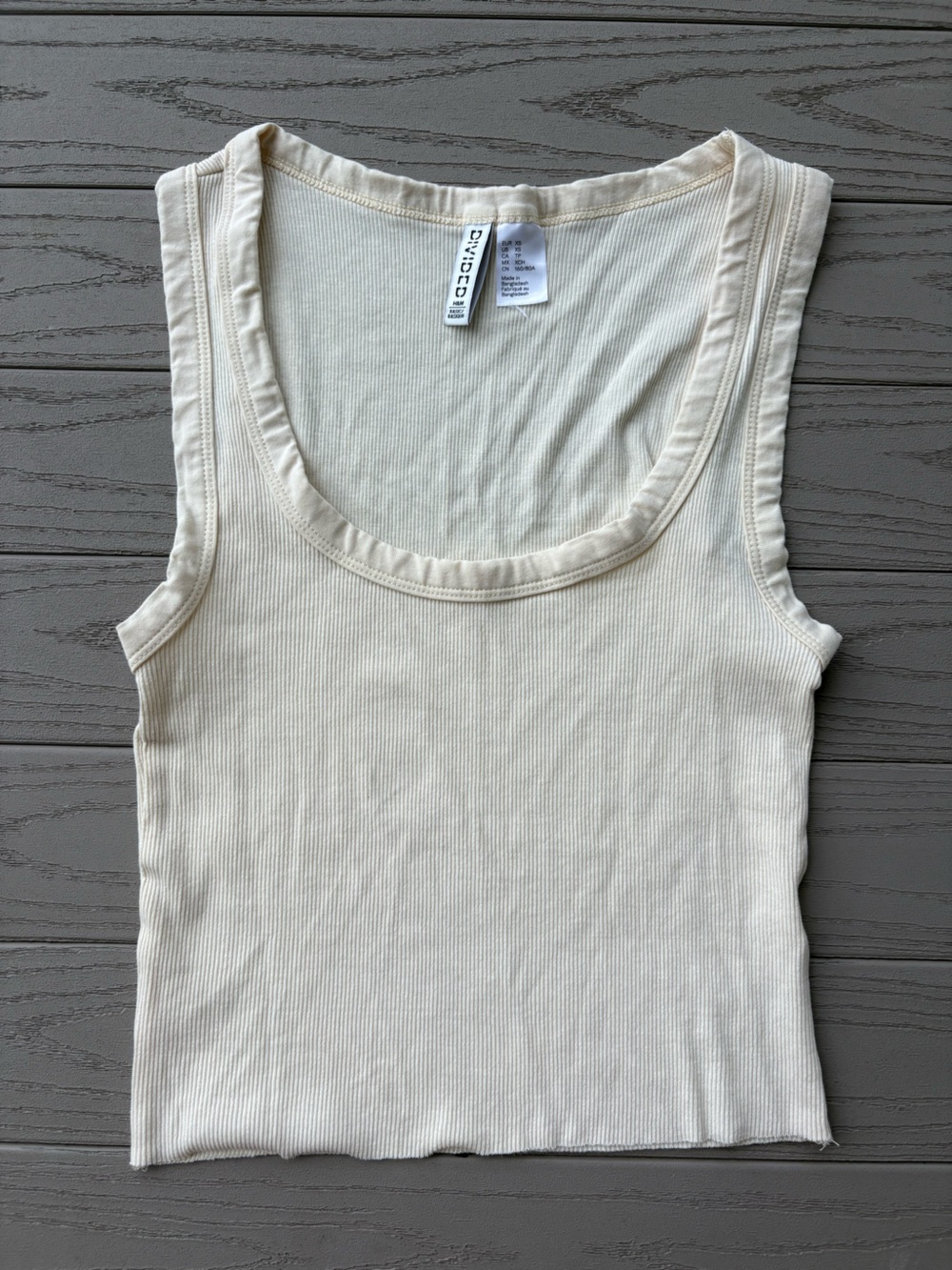 H&M Divided Baby Yellow Ribbed Cropped Tank Top